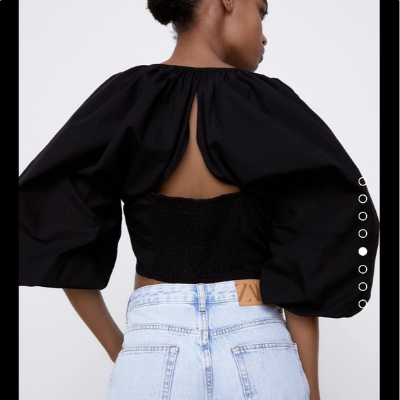 Zara Tops - zara influencer poplin cropped top puff sleeve